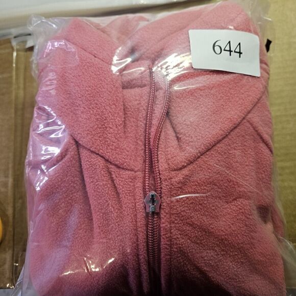 Bass Pro Shop Jacket Womens Large Pink Fleece Outdoor Mock Neck Full Zip - Picture 12 of 12